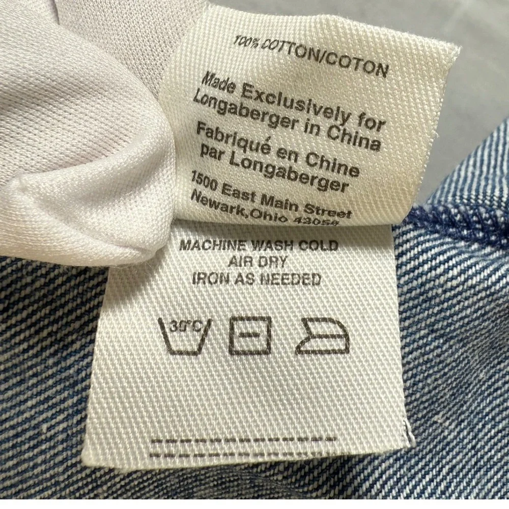 Longaberger Fabric Basket Liner Protector Denim Blue Catalog New Vintage‎ 85-12